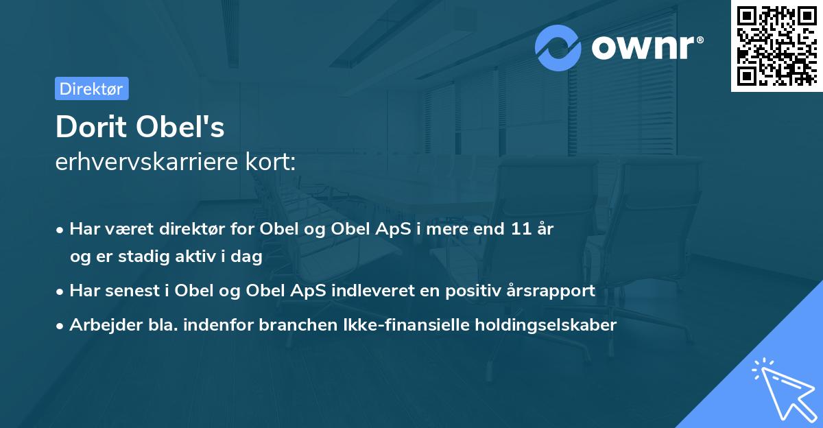 Dorit Obel's erhvervskarriere kort