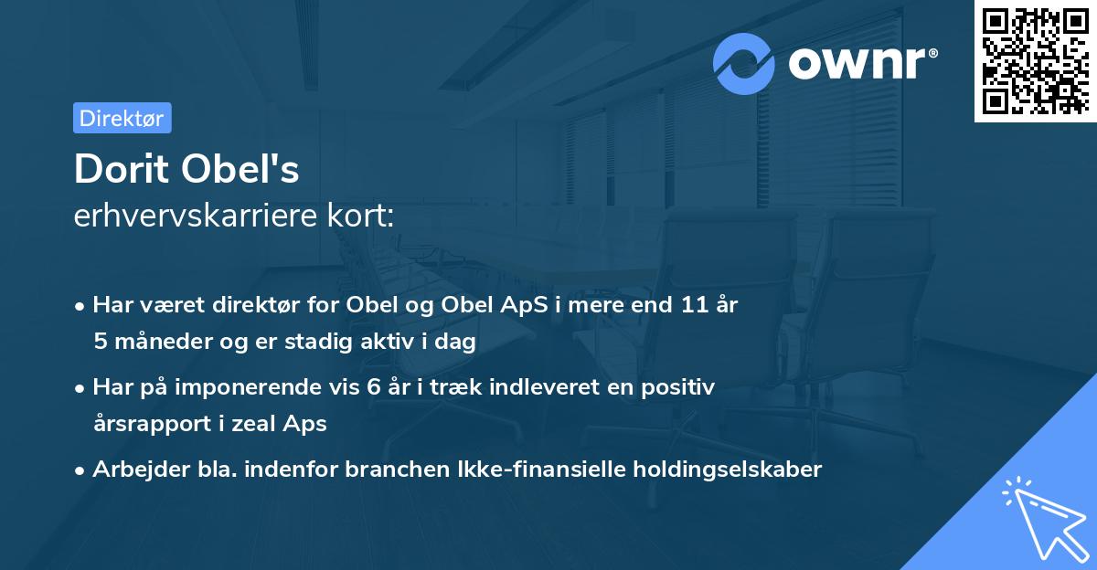 Dorit Obel's erhvervskarriere kort