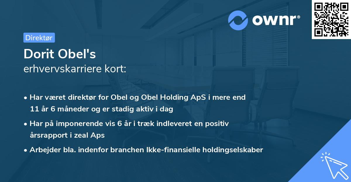 Dorit Obel's erhvervskarriere kort