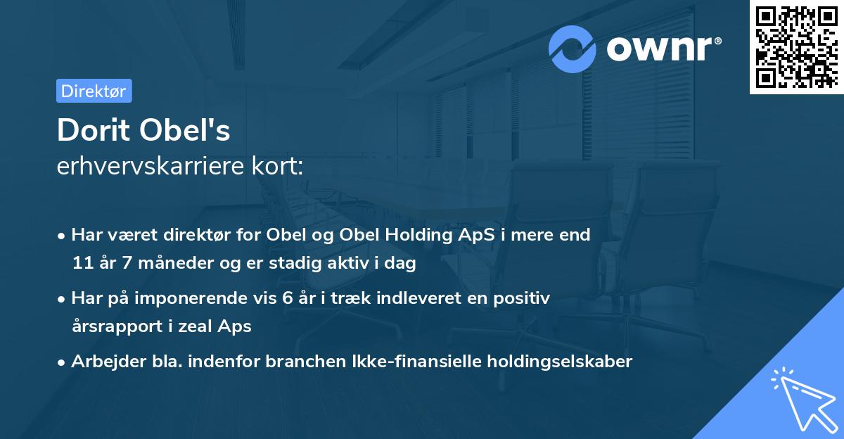 Dorit Obel's erhvervskarriere kort