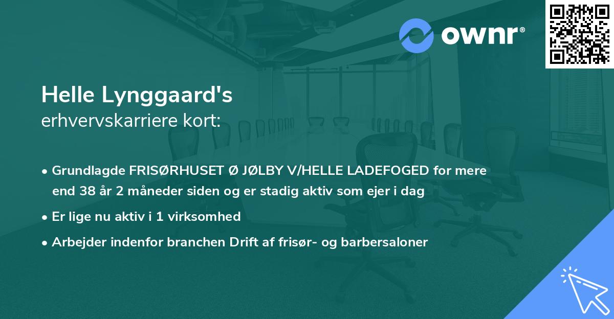 Helle Lynggaard's erhvervskarriere kort