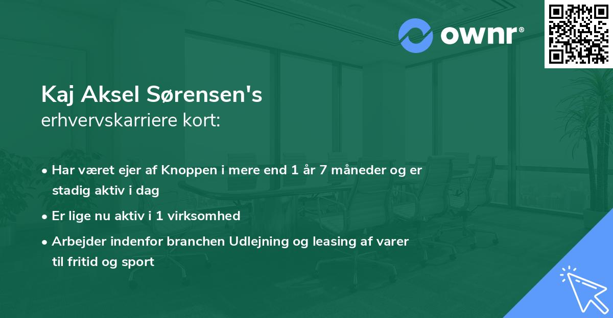 Kaj Aksel Sørensen's erhvervskarriere kort