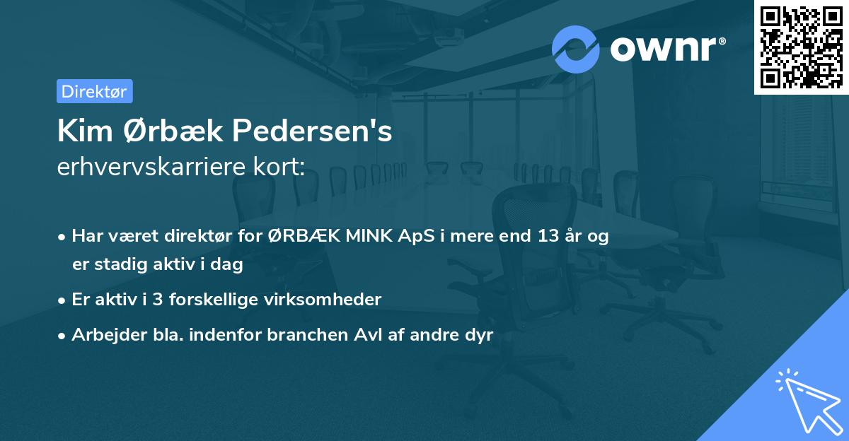 Kim Ørbæk Pedersen's erhvervskarriere kort