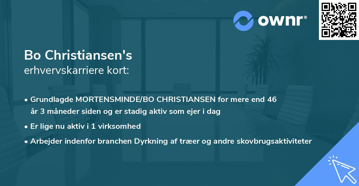 Bo Christiansen's erhvervskarriere kort
