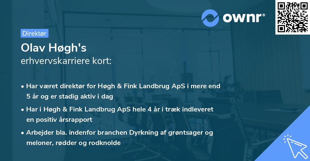 Olav Høgh's erhvervskarriere kort