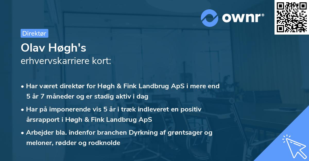 Olav Høgh's erhvervskarriere kort