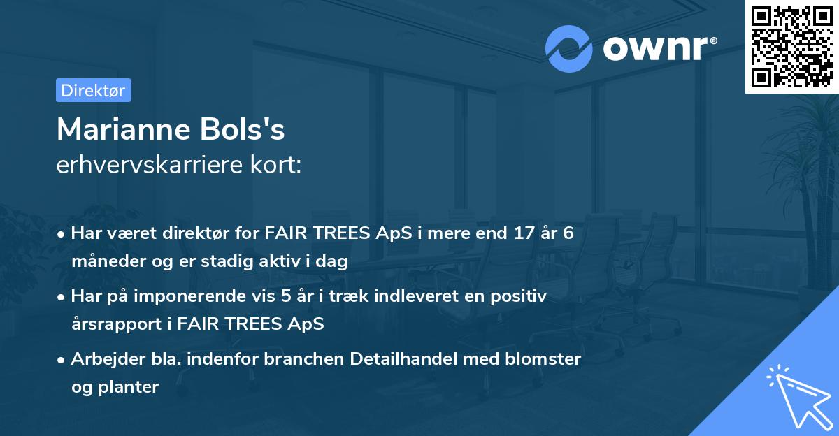 Marianne Bols's erhvervskarriere kort
