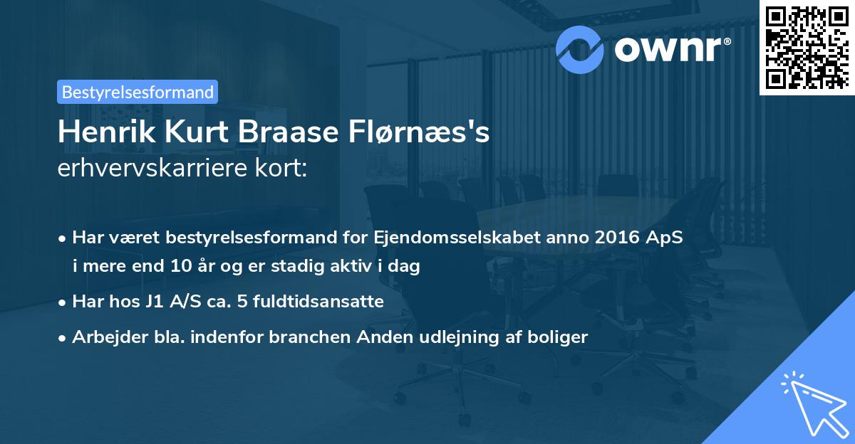 Henrik Kurt Braase Flørnæs's erhvervskarriere kort