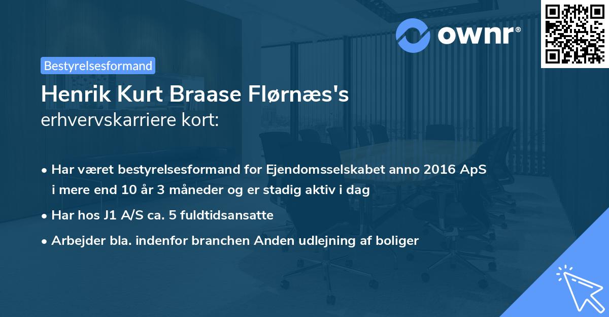 Henrik Kurt Braase Flørnæs's erhvervskarriere kort