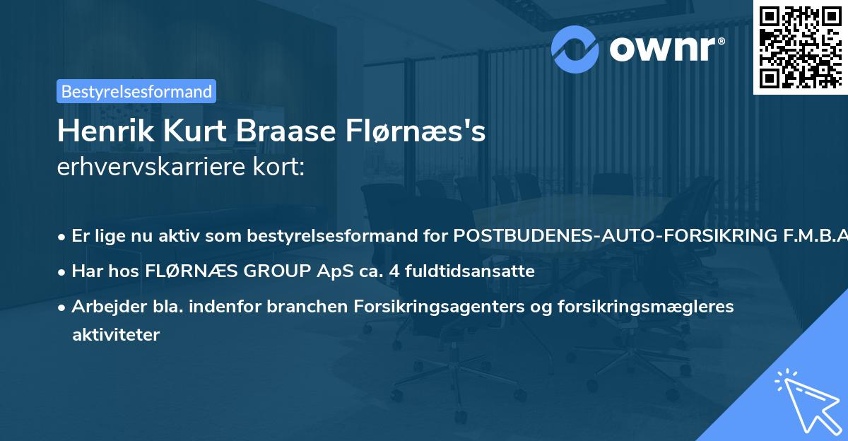 Henrik Kurt Braase Flørnæs's erhvervskarriere kort