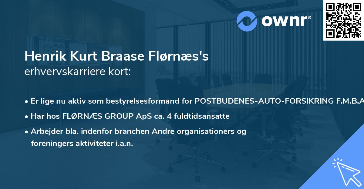 Henrik Kurt Braase Flørnæs's erhvervskarriere kort