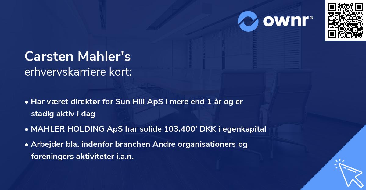 Carsten Mahler's erhvervskarriere kort