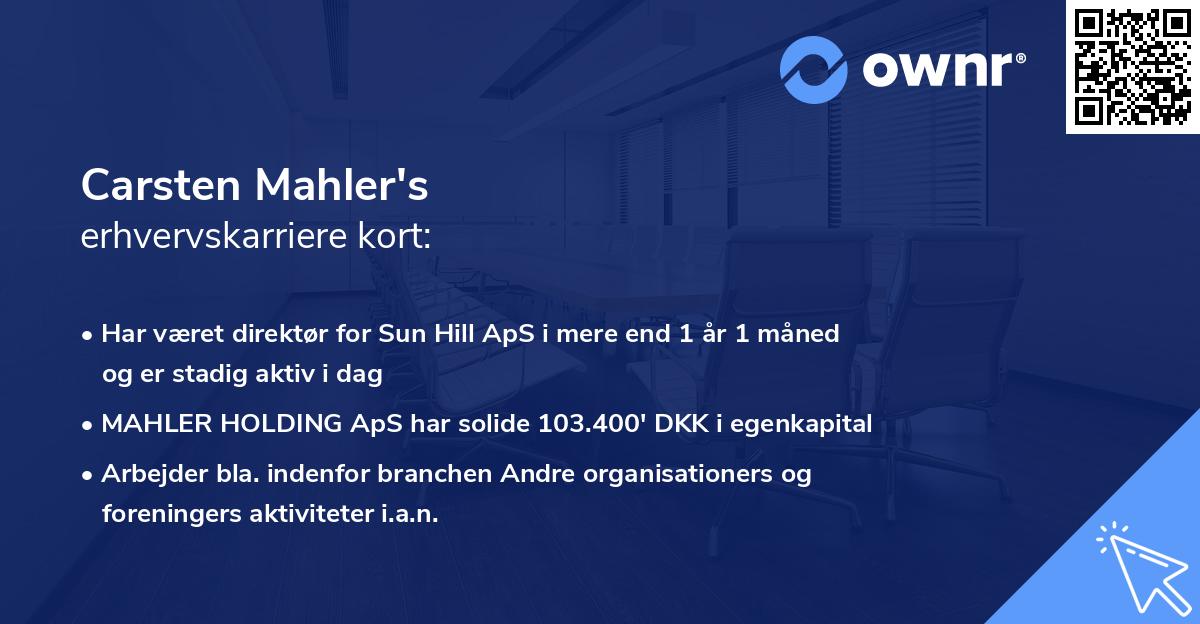 Carsten Mahler's erhvervskarriere kort