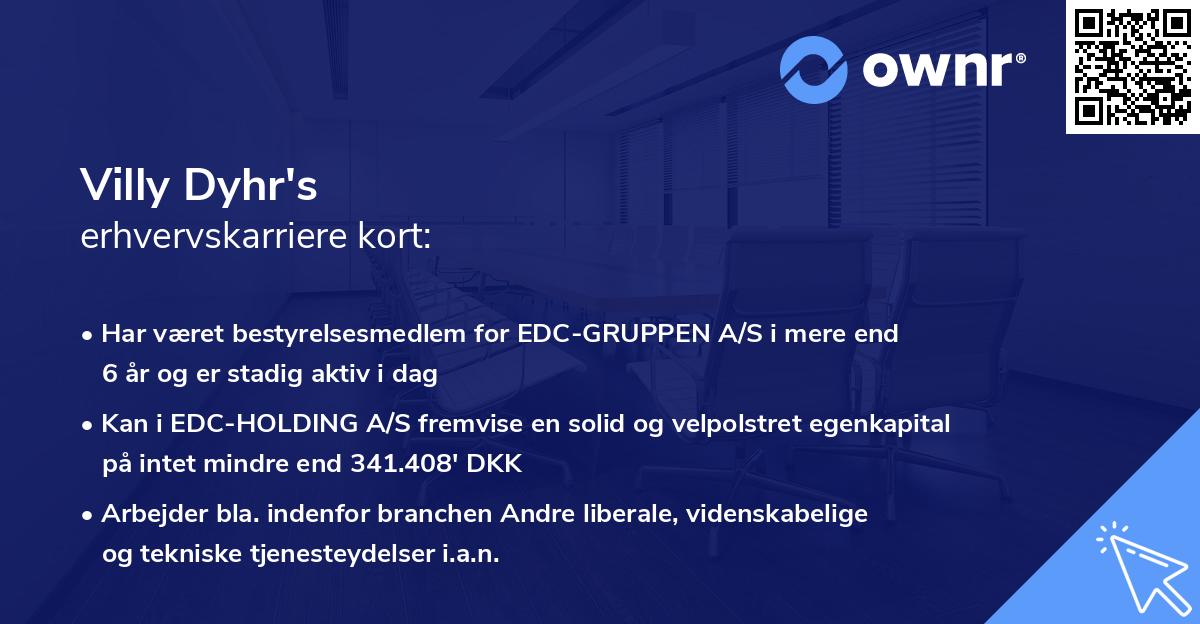 Villy Dyhr's erhvervskarriere kort