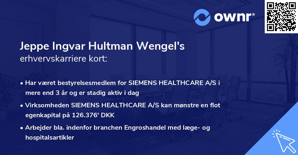 Jeppe Ingvar Hultman Wengel's erhvervskarriere kort