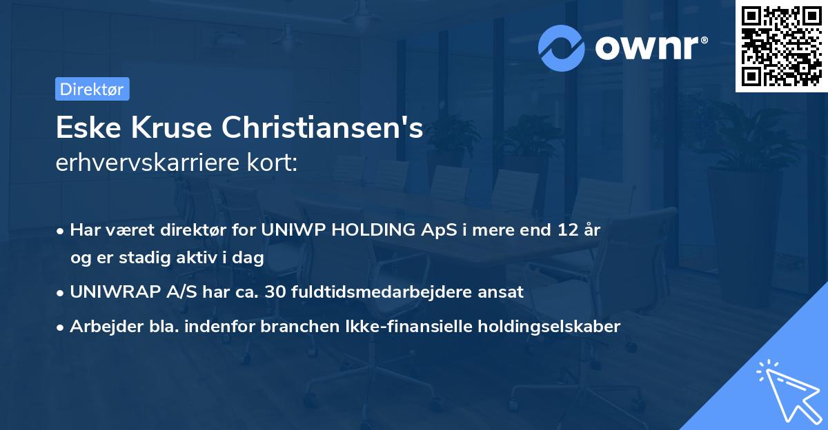 Eske Kruse Christiansen's erhvervskarriere kort