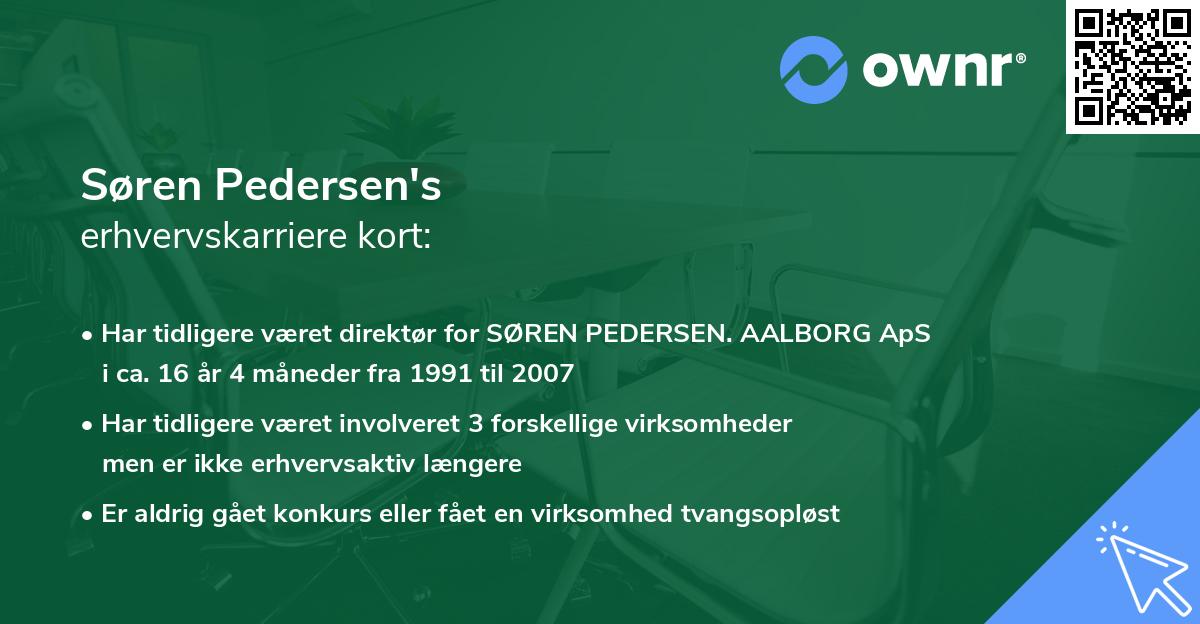 Søren Pedersen's erhvervskarriere kort