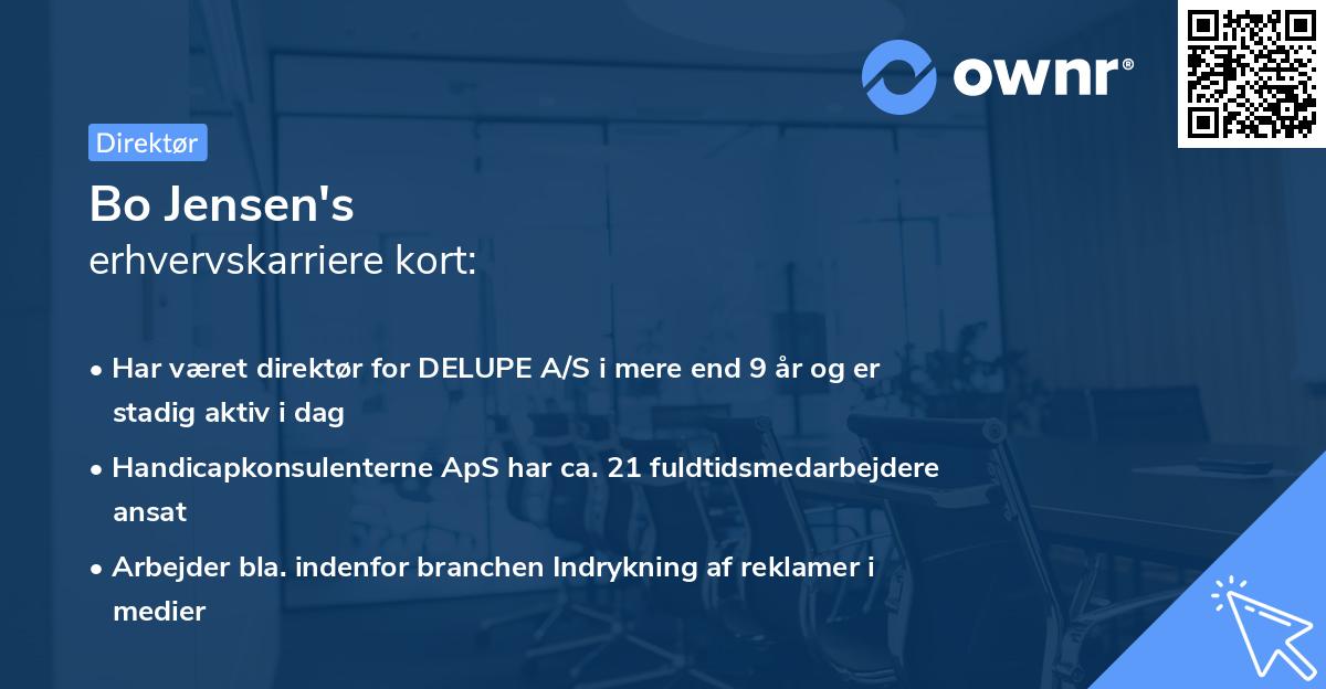 Bo Jensen's erhvervskarriere kort