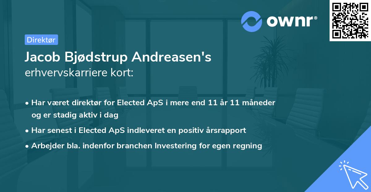 Jacob Bjødstrup Andreasen's erhvervskarriere kort