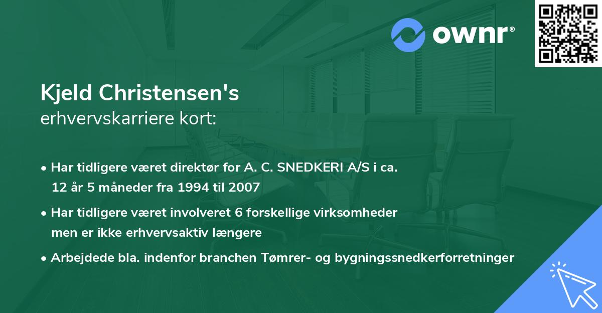 Kjeld Christensen's erhvervskarriere kort