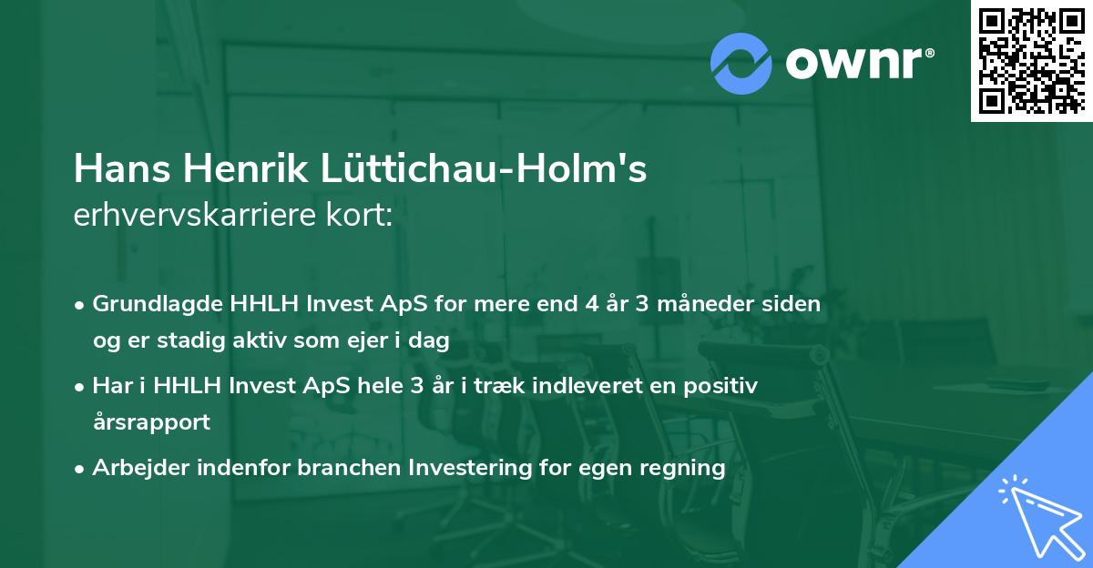Hans Henrik Lüttichau-Holm's erhvervskarriere kort