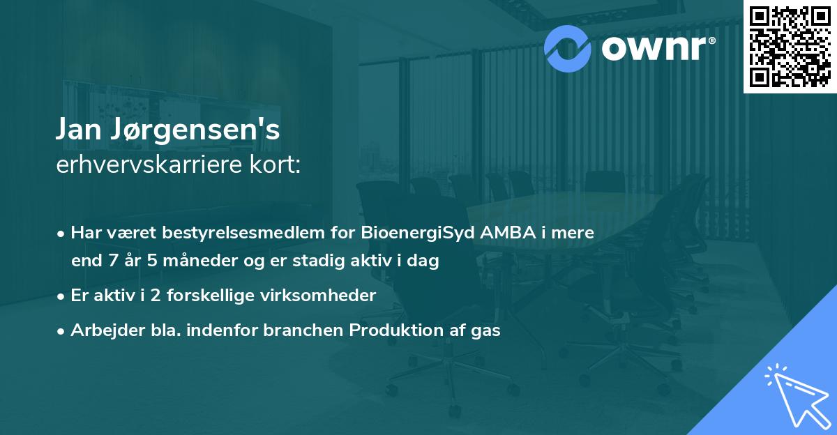 Jan Jørgensen's erhvervskarriere kort