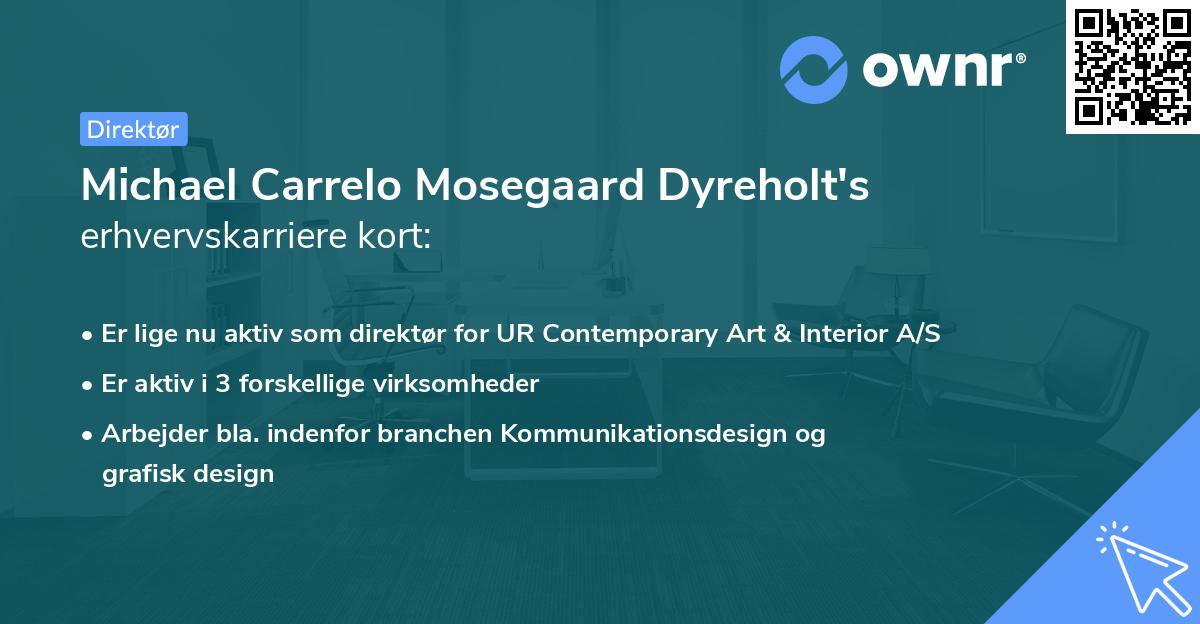 Michael Carrelo Mosegaard Dyreholt's erhvervskarriere kort