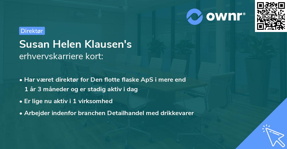 Susan Helen Klausen's erhvervskarriere kort