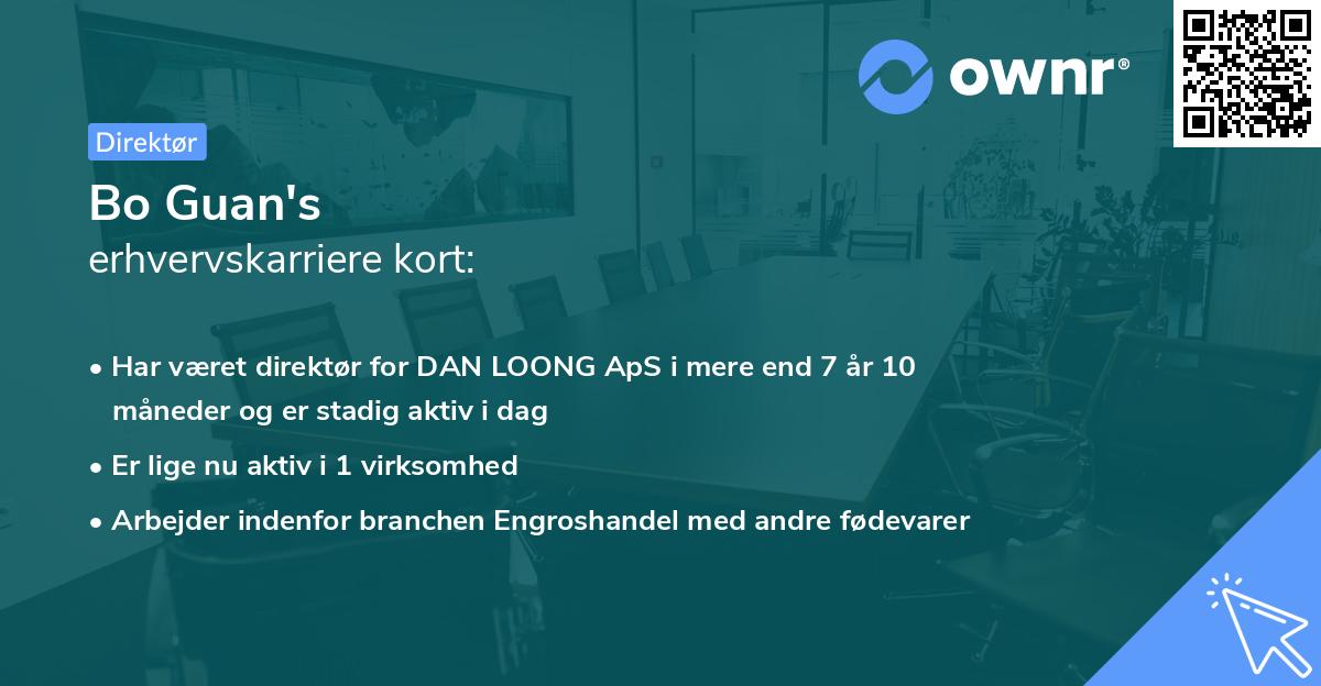 Bo Guan's erhvervskarriere kort