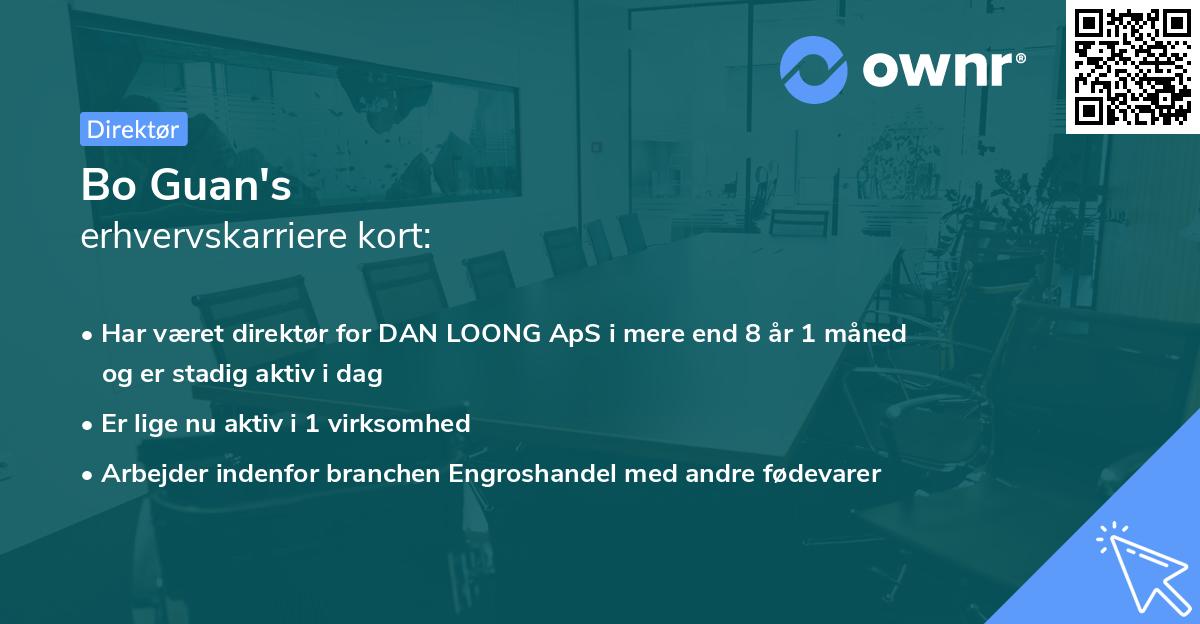 Bo Guan's erhvervskarriere kort