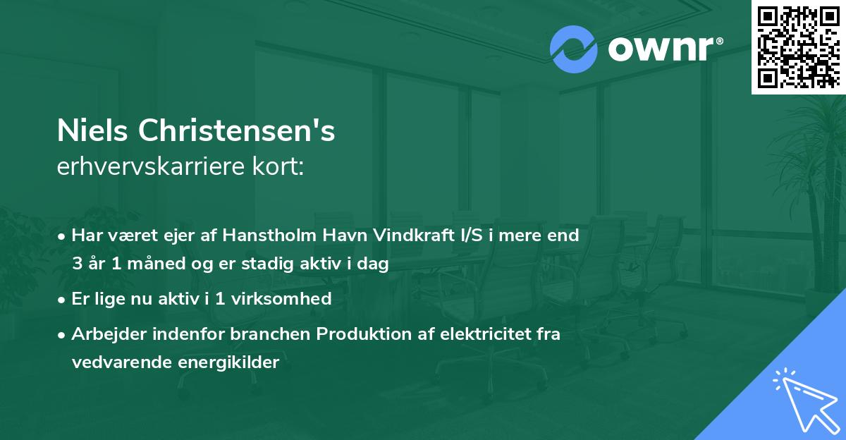 Niels Christensen's erhvervskarriere kort