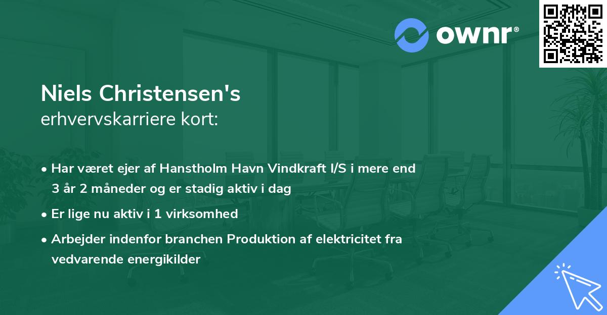 Niels Christensen's erhvervskarriere kort