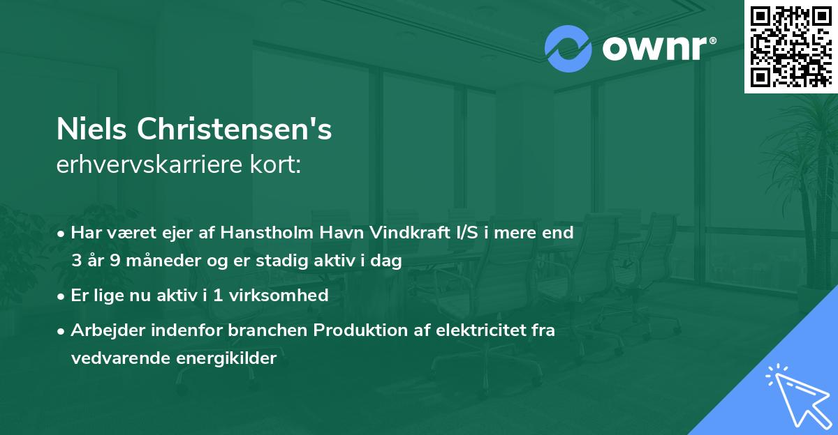 Niels Christensen's erhvervskarriere kort