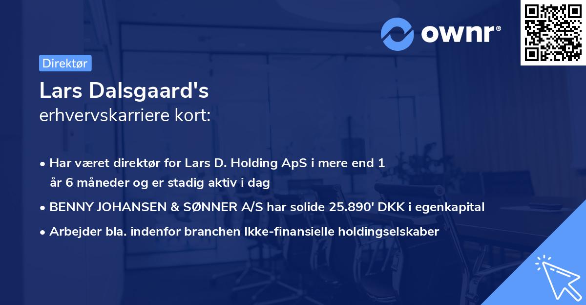 Lars Dalsgaard's erhvervskarriere kort