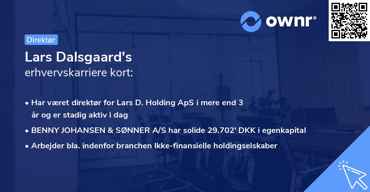 Lars Dalsgaard's erhvervskarriere kort