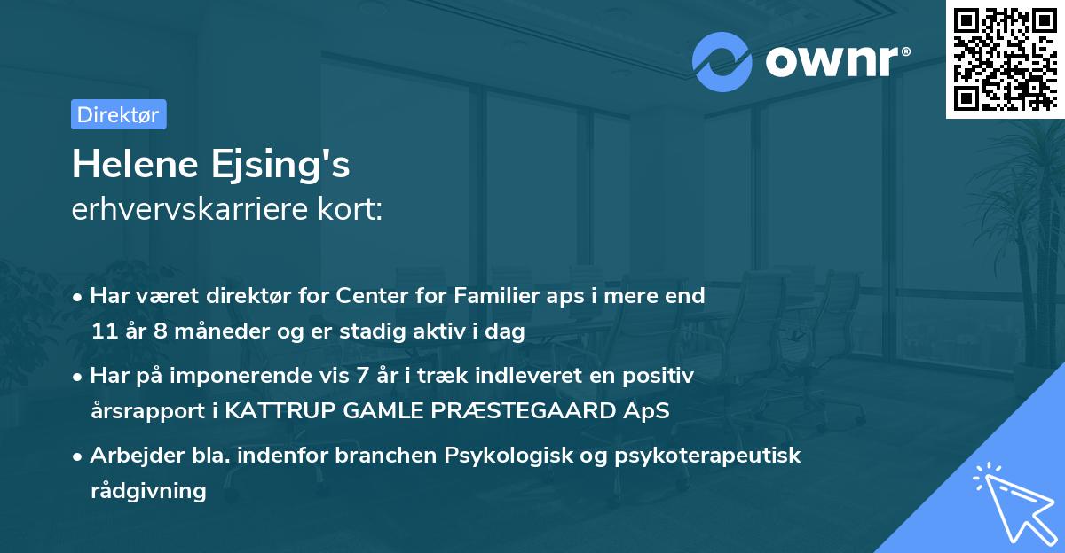 Helene Ejsing's erhvervskarriere kort