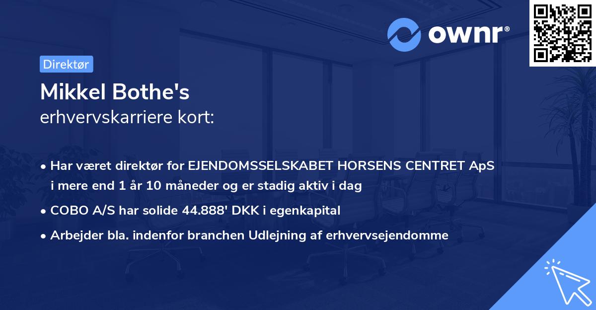 Mikkel Bothe's erhvervskarriere kort