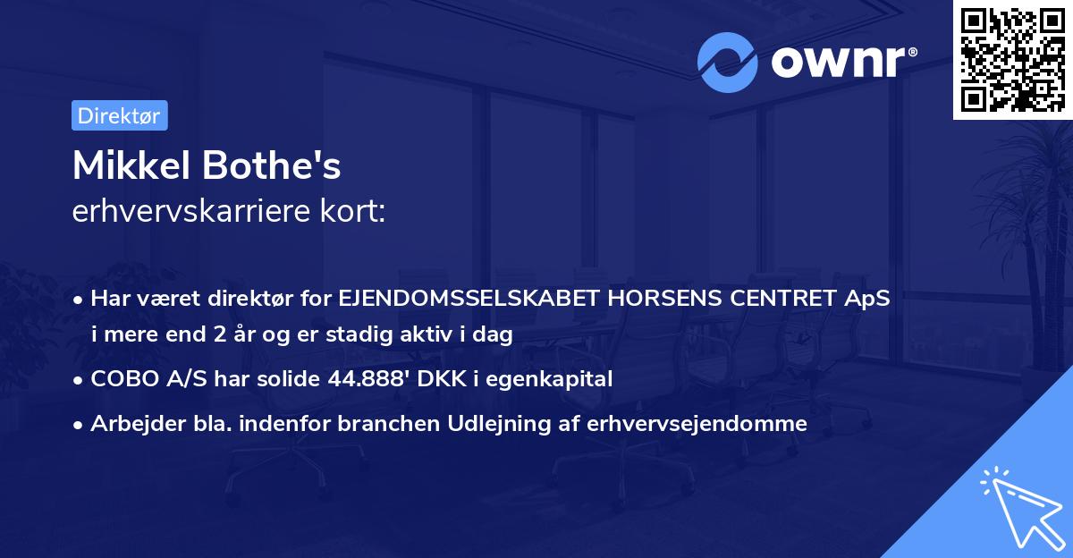 Mikkel Bothe's erhvervskarriere kort