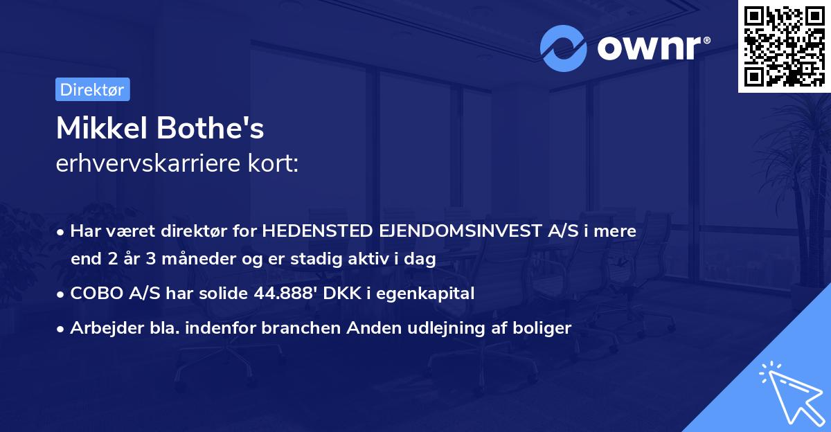 Mikkel Bothe's erhvervskarriere kort