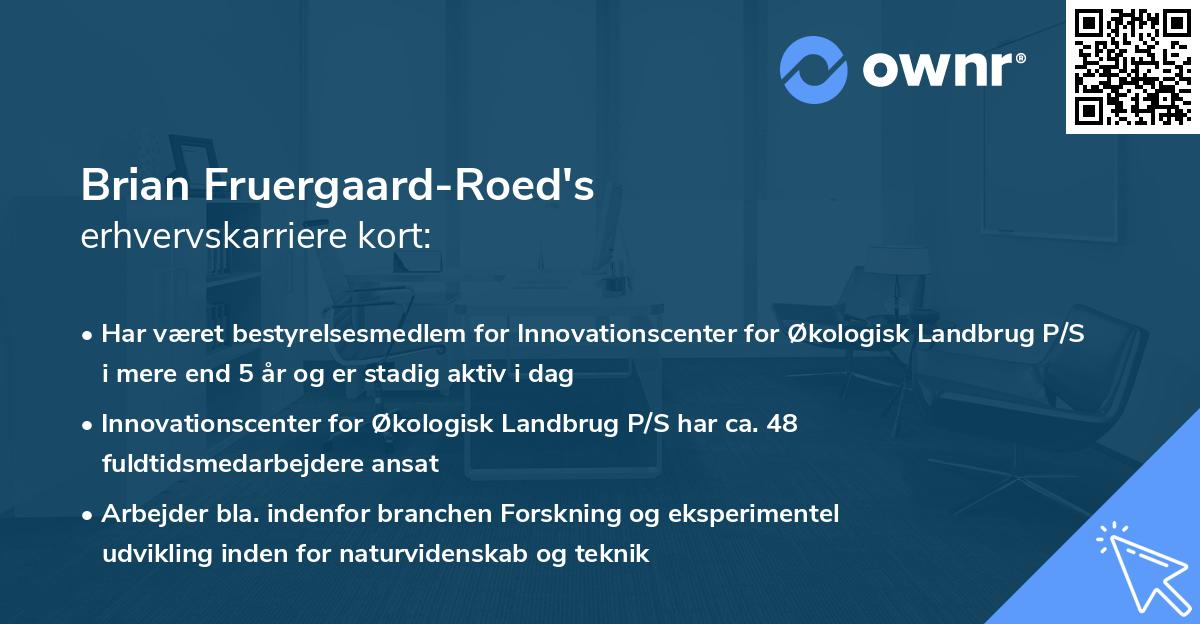Brian Fruergaard-Roed's erhvervskarriere kort