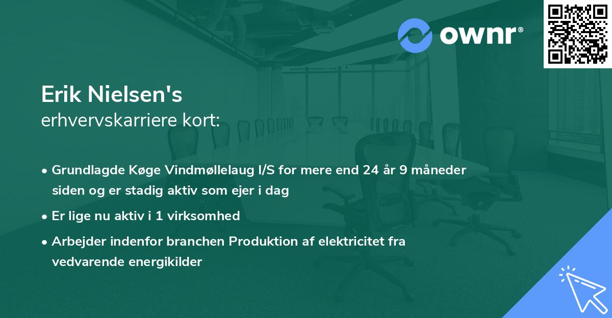 Erik Nielsen's erhvervskarriere kort