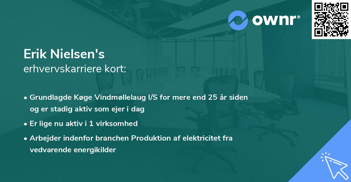 Erik Nielsen's erhvervskarriere kort