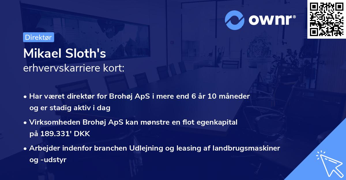 Mikael Sloth's erhvervskarriere kort