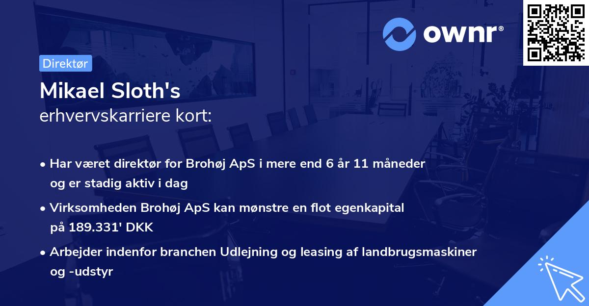 Mikael Sloth's erhvervskarriere kort
