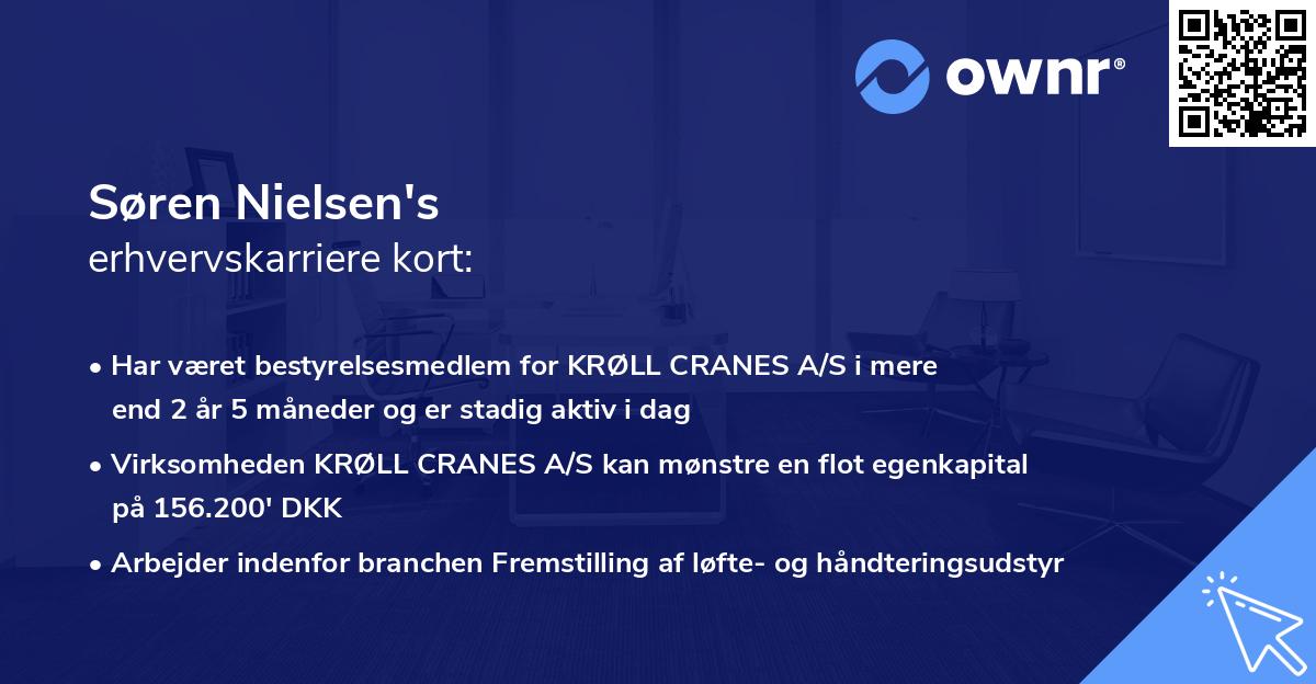 Søren Nielsen's erhvervskarriere kort