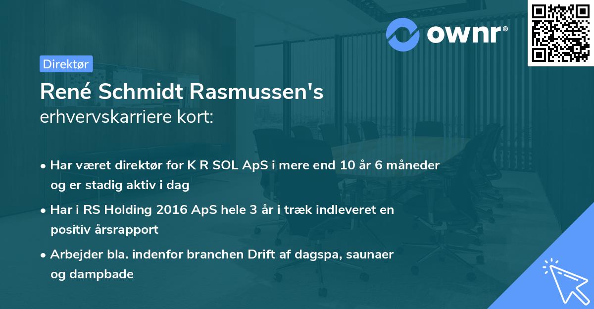 René Schmidt Rasmussen's erhvervskarriere kort