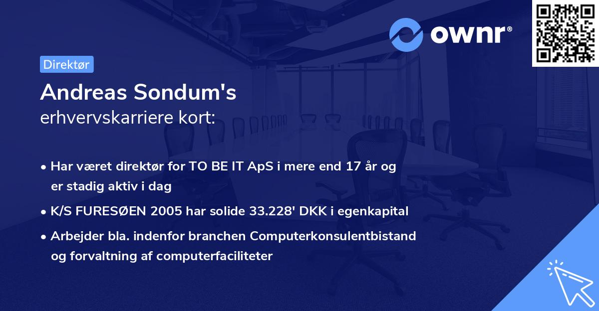 Andreas Sondum's erhvervskarriere kort