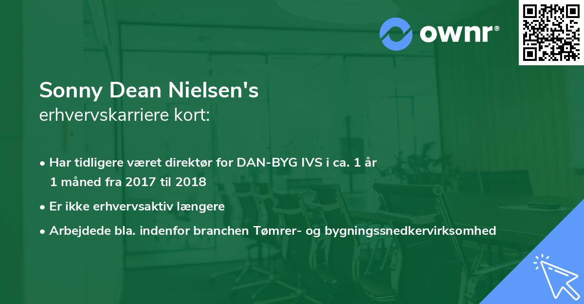 Sonny Dean Nielsen's erhvervskarriere kort
