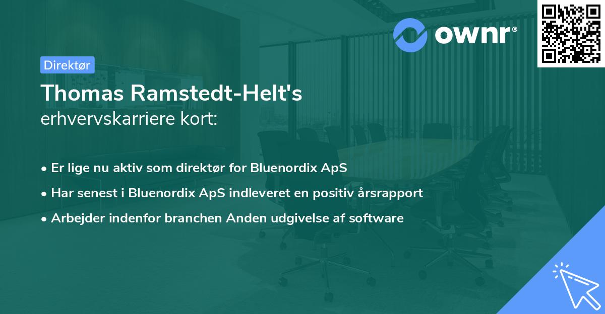 Thomas Ramstedt-Helt's erhvervskarriere kort