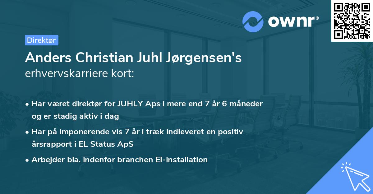 Anders Christian Juhl Jørgensen's erhvervskarriere kort